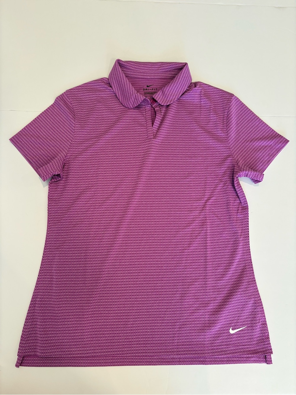 Nike Women’s Purple Dri-Fit Short-Sleeve Polo Top Medium